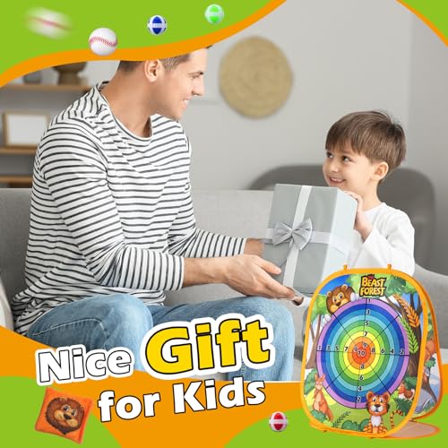 Bean Bag Toss Game Sets for Kids, Toss and Catch Ball Set for Kids Outdoor Baseball Toys for Toddlers Carnival Games for 3 4 5 6 7 Years Old Boys and Grils Backyard Outdoor Toy