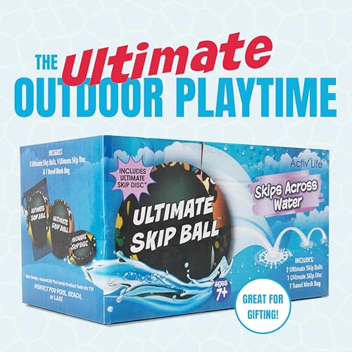 Activ Life The Ultimate Water Skip Balls, Water Bouncing Ball for Swimming Pool, Beach Toys for Friends, Family, Kids and Adults - style: Splatter