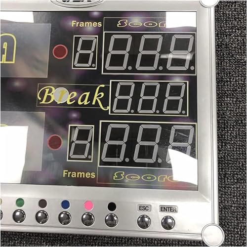 LED Digital Display Scoreboard, Wall-Mount Electronic Snooker & Billiard Pool Table Counting Scoreboard w/Remote Control, 0-199 Scores