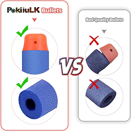 Pokiiulk Refill Darts Bullets Compatible with Nerf Guns N-Strike Elite Series, 300PCS Refill Darts Premium Foam Bullets Pack with Portable Storage Bucket - color: 300 DARTS