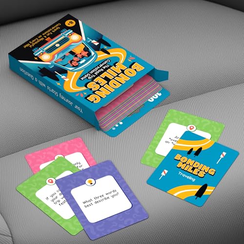 WELL BALANCED Bonding Miles โ Road Trip Conversation Card Game for Kids, Teens & Adults, Car Game, Travel Essentials