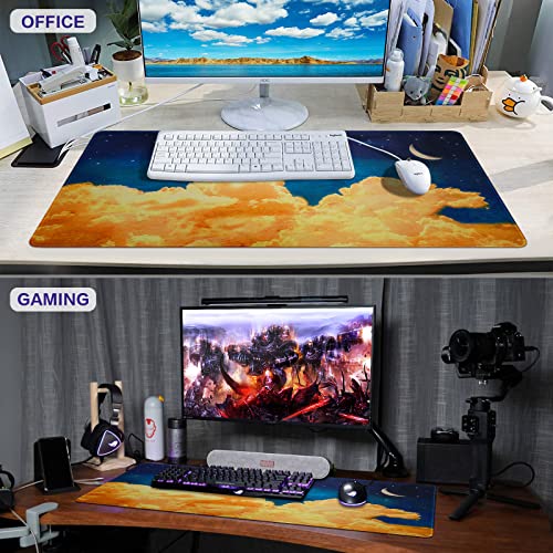 Canjoy Gaming Mouse Pad, Large Extended Mouse Pad Big Computer Mousepad for Home Office Gaming Work 31.5x15.7inch - color: Moon Sky