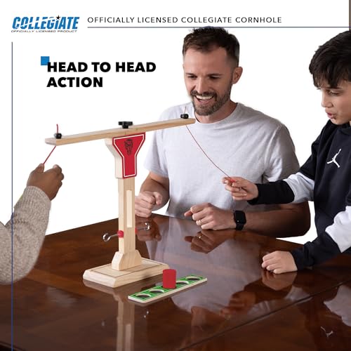 Wild Sports NCAA North Carolina State Wolfpack Wooden Ring Swing Battle - Head-to-Head Ring Toss Hook & Ring Game for College Football Fans