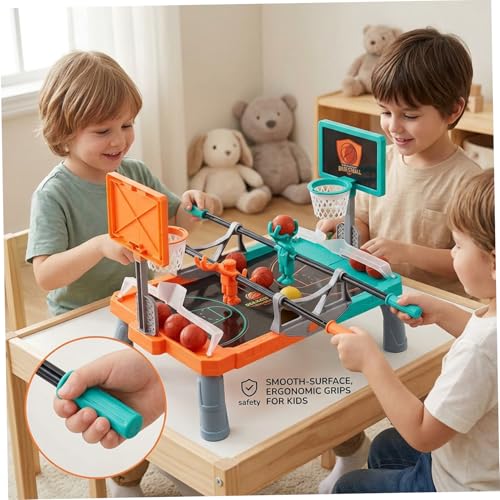Basketball, Tabletop Basketball Shooting Game - Duel & Score Fun for 2 Players, Interactive Family Game Night with Mini Hoops and 10 Balls
