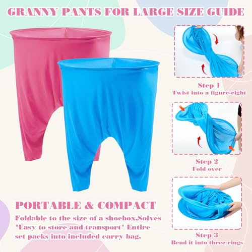 MiniInflat 12 Pcs Granny Pants Yard Game, Big Pants Ball Catch Outdoor Games with Inflatable Beach Balls and Pump for Family Reunion & Adult Groups Yard Summer Swimming Pool Water Games (Pastel) - color: Pastel