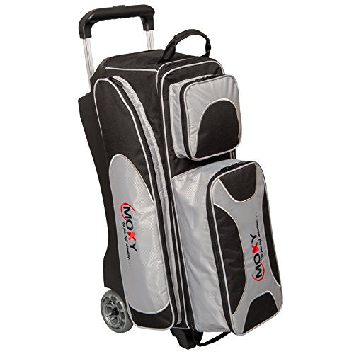 Moxy Deluxe Triple Roller Bowling Bag - Silver/Black