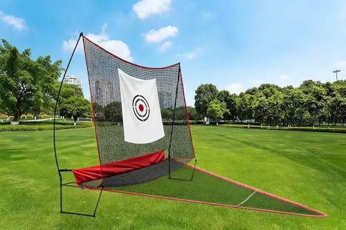 Professional Golf Practice Net - 10x8FT Large Backyard Hitting Net & Automatic Ball Return Design for Outdoor Driving Range Adults Training