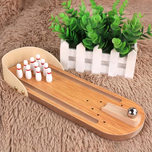 Desktops Tabletop Bowling Game Set, Toy, Wooden Wooden