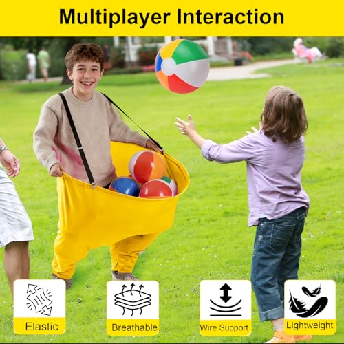 17 PCS Granny Pants Yard Game Easter Games Set, 2 Oversized Granny Funny Pants with 10 Balls, 2 Air Pumps, Outdoor Tossing Games for Kids Backyard Lawn Easter Carnival Party Reunion Gathering 4+ Ages - size: Small