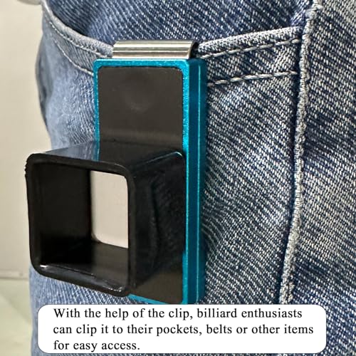 LAKE OF FIRE Chalk Holder Pool Billiards, Pool Cue Chalk Holder with Magnetic Belt Clip Snooker Billiard Accessories - color: Blue, style: Square