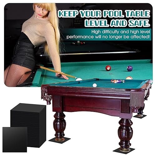 Haull 50 Pcs Billiard Pool Table Leg Shims 3" Diameter Rubber Pool Table Leveler kit Shims Foot Pads(Square,0.06 Inch Thick) - color: Square, size: 0.06 Inch Thick