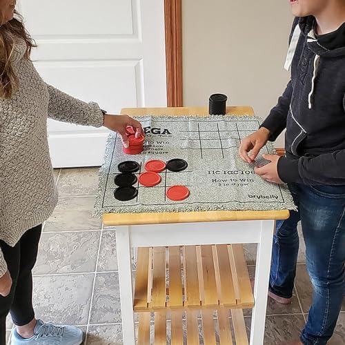 Home Jumbos Checkers Giant Checkers Set Game Rug Board Game with Reversible Game Mat for Indoor Outdoor Family