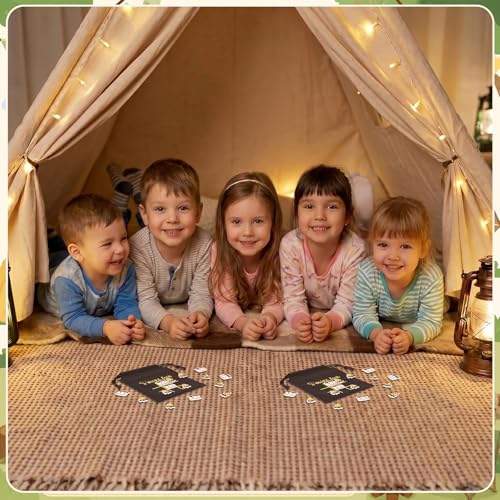 Sotiff 24 Sets Smore Fun Tic Tac Toe Party Favor Games with Drawstring Bags for Boys Girls Vbs Classroom Prizes Exchange Gifts - style: Smore Fun