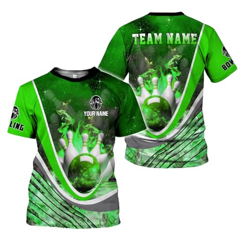 Rivelus Personalized Name Bowling Shirts for Men and Women 3D, Bowling Shirts for Team Bowling, Bowling Shirts Gift - color: Blm61