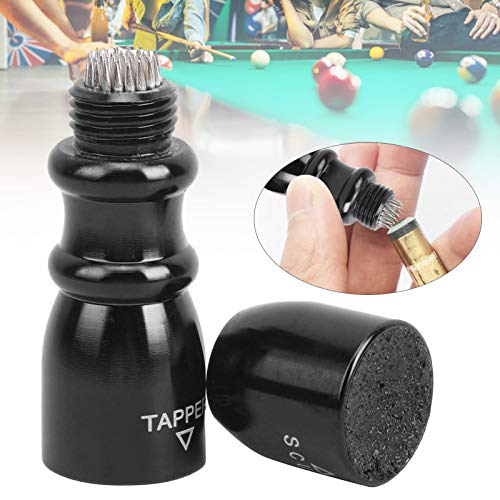 Billiard Pool Cue Tip Shaper, 3 in 1 Billiard Cue Tip Tool Pool Stick Tip Shaper Tapper Stainless Steel Repair Tool Kit(Black)