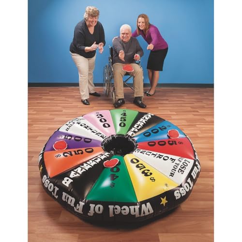 S&S Worldwide Wheel of Fun Inflatable Toss Game. Game Show Style Fun in a Jumbo Toss Game! Includes 50" Inflatable Target, 6 Beanbags and Instructions.