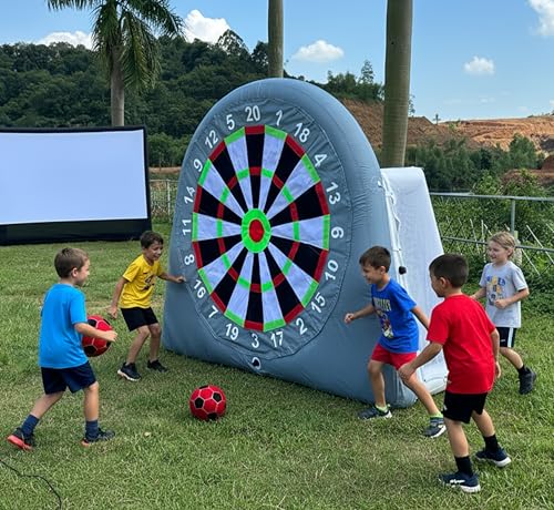 Inflatable Giant Kick Darts (18+ Ways to Play) Inflatable Soccer Goal Jumbo Soccer Dartboard w/Air Pump Big Carnival Games Giant Outdoor Games Oversized Dart Board Yard & Lawn Game