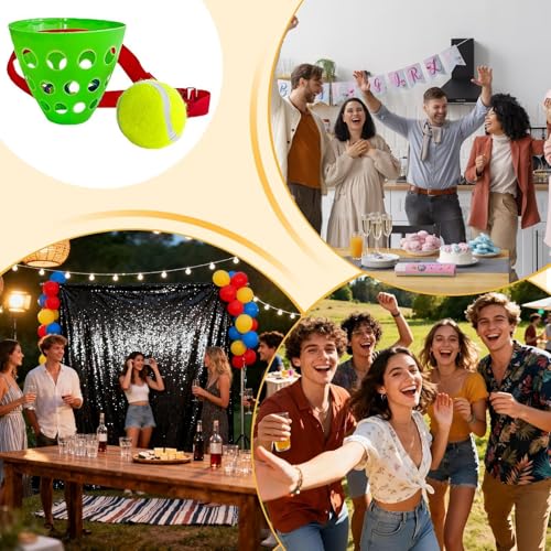 Swing Ball Game - Catch Cup | Funny Family Party Game | Swing Bucket Ball Catching Toy For Wedding Birthday Christmas Graduation Beach Yard Outdoor Indoor Fun Activity - color: Green