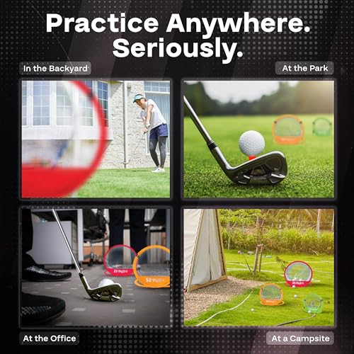 PGA Tour Golf Practice Aids By Golfgen: Premium Chipping Nets, Putting Rings, & Targets, Indoor & Outdoor Training, Improve Accuracy & Control, Master Putting and Chipping, Portable for On The Go - size: 3 Chip Nets