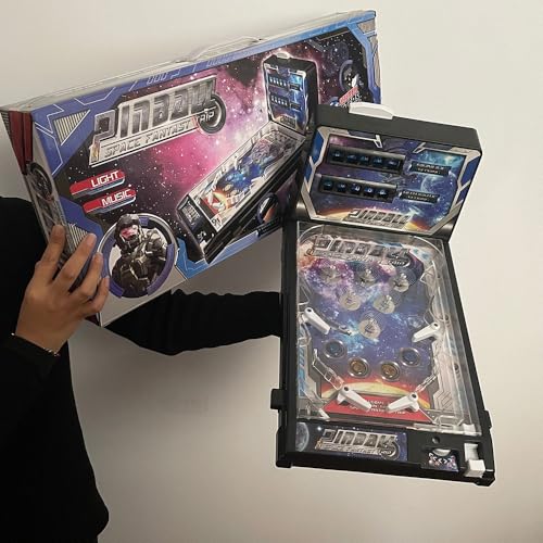 Electronic Tabletop Pinball Game Classic Pinball Toy with Lights Sounds and Scorer Retro Pinballs Machine Desktop Pinballs Game for Family Kids