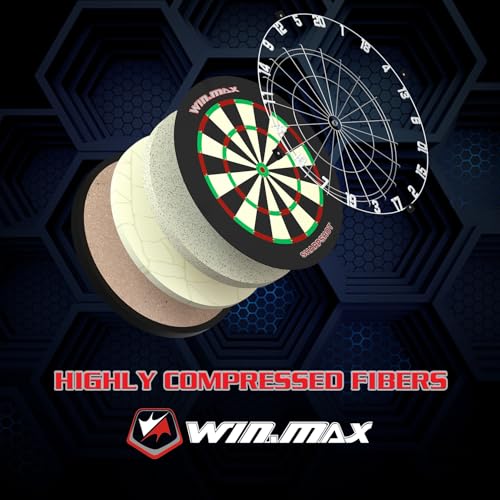 WIN.MAX Dart Board - Bristle Steel Tip Dartboard for Adults Bristle Steel Tip Dart Board Set with 12 Darts Metal - style: NEW