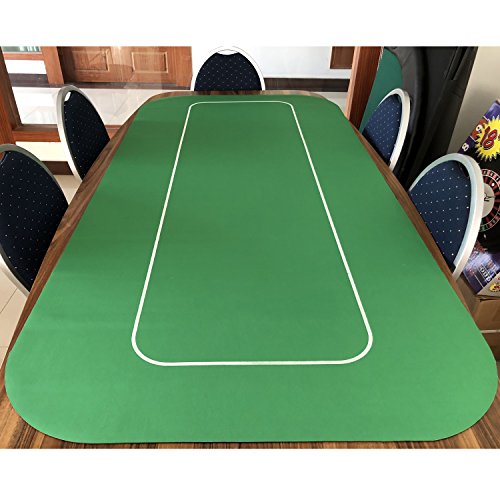 Yuanhe Poker Table Top Mat Layout - 36" x 72" Poker Felt,Portable Rubber Texas Hold'em Poker Table Topper w/Carrying Bag for Parties,Game Nights,Fundraisers & Gatherings - color: Green