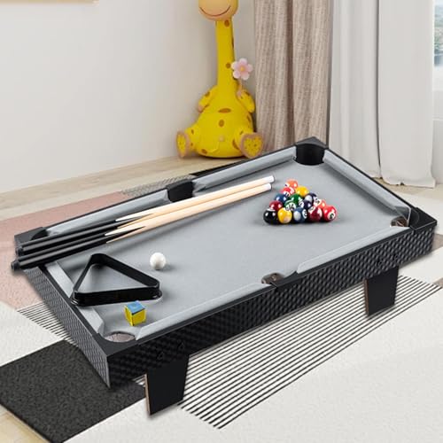 kowaku Mini Tabletop Pool Set Billiards Game Home Billiard Cues Game Balls Desktop Snooker for Kindergarten Bar Nursery Kids Adults, 81cmx40cmx15.5cm