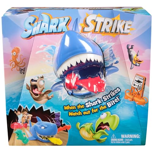Spin Master Games, Shark Strike, Bowling Game with Wind-Up Jaw-Chomping Action, Easy Activity Toy for Preschoolers, Fun for Kids & Family, 2-4 Players, for Ages 5 & Up