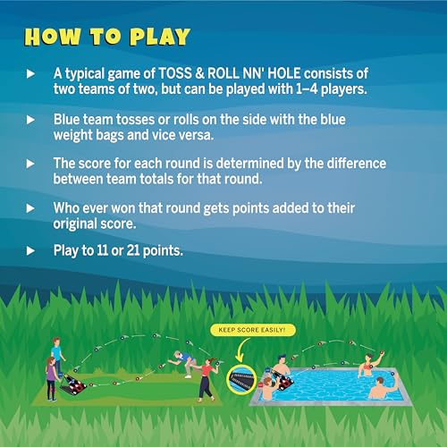 TOSS & ROLL NN' Hole - Portable Cornhole Game for Water or Land | for All Ages