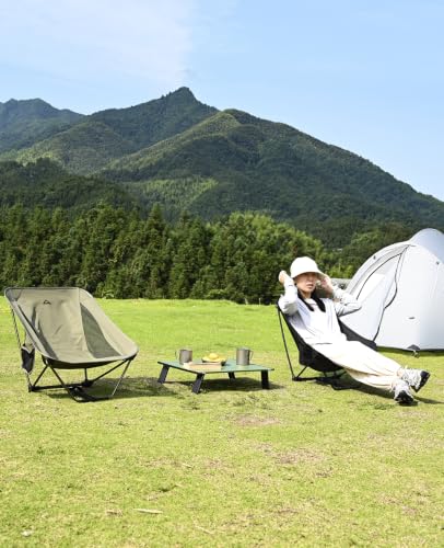iClimb Ultralight Compact Mini Beach Picnic Folding Alu. Table with Carry Bag, Two Size (Green, S) - color: Green, size: Small