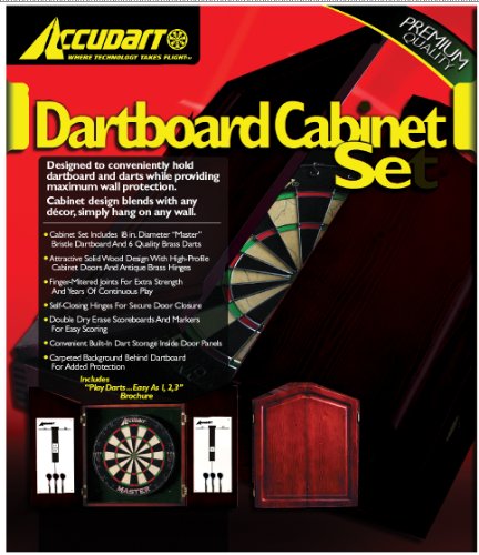 Accudart D4212 Thin Profile Dartboard Cabinet Set