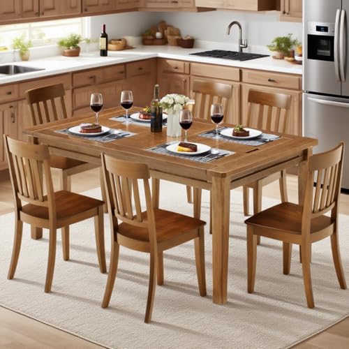 Haddockway 63" ×39“ Board Game Table with Removable Top, Solid Wood Dining/Gaming Table for 4-6 Players with Play Mat, 6 Detachable Cup Holders & 6 Hobby Trays (Rosewood) - color: Rosewood