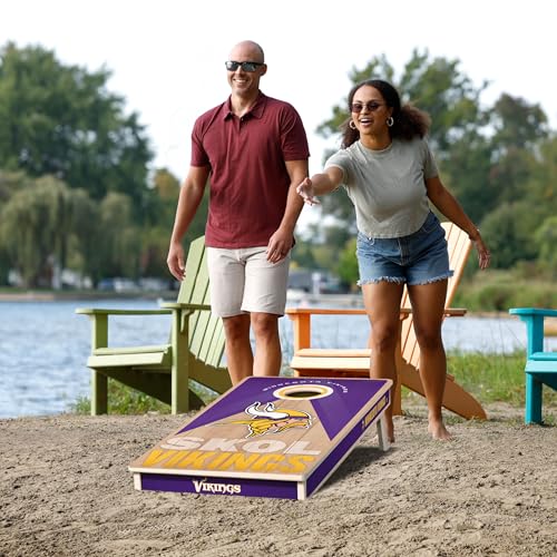 YouTheFan NFL 2' x 4' Slogan Series Professional Wood Cornhole Game - color: Minnesota Vikings