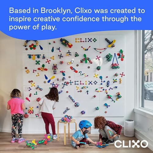 Clixo Itsy Magnetic Toy for Kids - Flexible, Durable, Imagination-Boosting Magnet Building Toy. Educational Multi-Sensory STEM Experience. Great as a Travel Game. Ages 4-99. 18 Piece Pack - color: Flamingo / Turquoise