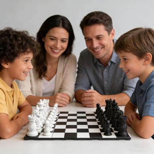 Magnetic Chess Game, 9.2" Portable Travel Chess Set with Rollable Chess Board, Cylinder Storage Strong Manget for Kids & Adults, Foldable Family Board Game for Camping, Travel, School, Gift - size: Standerd (9.2" *9.2")