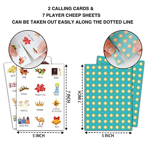 Nativity Bingo Cards, Christmas Nativity Game for 24 Players, Religious Christmas Party Games for Family Friends Activities, Holiday Party Favors Supplies Decorations(07) - style: Nativity