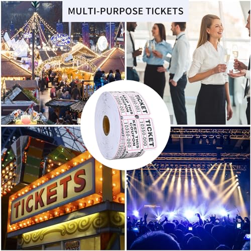 L LIKED Raffle Tickets Double Rolls 1000 Per Roll 50/50 Raffle Tickets for Events,Carnivals, Entry, Class Reward, Prizes(White) - color: 1000 White