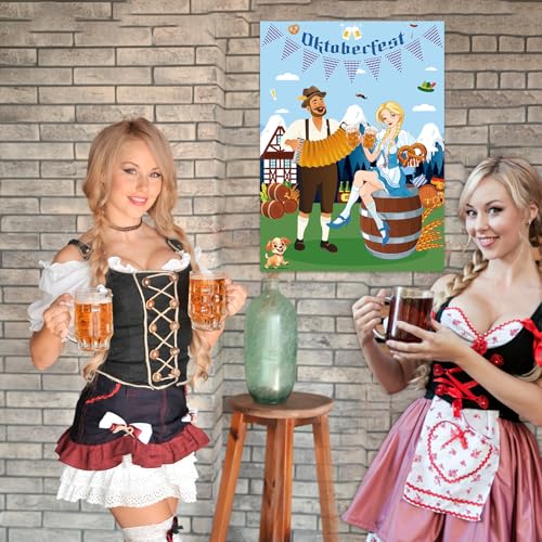 PLULON Oktoberfest Games Pin The Beer on The Hand with Beer Oktoberfest Party Decorations Funny Games Supplies for Bavarian Beer Festival Oktoberfest Party Favors - style: Oktoberfest