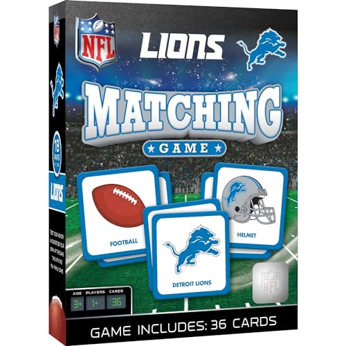 MasterPieces Sports Games - Detroit Lions NFL Matching Game - Game for Kids and Family - Laugh and Learn - style: Detroit Lions