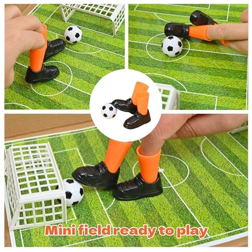 2Sets Finger Soccer Game Compact Mini Tabletop Soccer Finger Football with Four Goals for Fan Club Party Presents Football Products and Sports Games