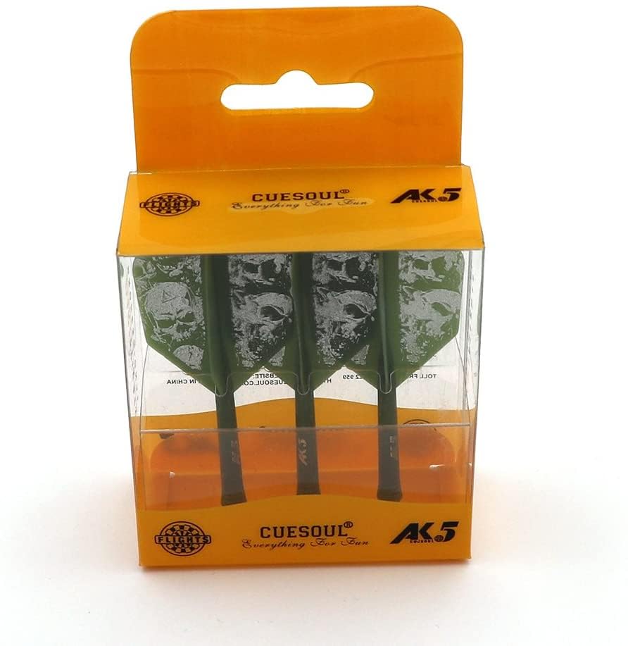 CUESOUL ROST Integrated Dart Flight and Shafts Meduim/Small/Large - color: Green Skull, size: Size S-21mm