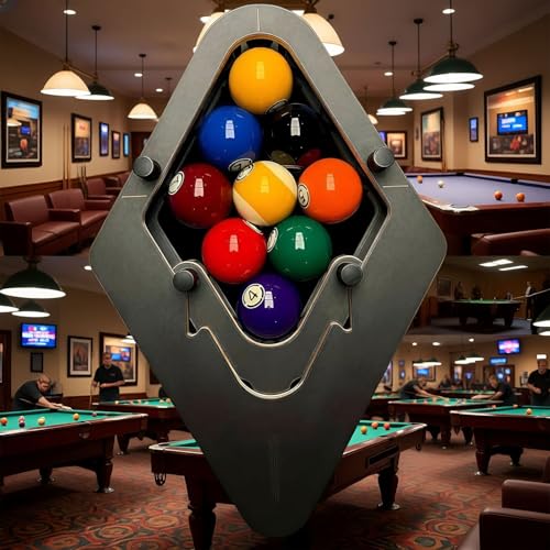 Precision-Engineered Professional Billiard Rack Tight System that Eliminates Gaps, 9-Ball Diamond Pool Ball Delivers Perfect Racks for Tournament Play & Home Pool Tables for Tournament Play(1PCS)