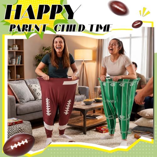 Granny Pants Yard Game, Baseball Soccer Game Outdoor Party Toss with 2.5 Inch Durable High-Bounce Balls, No Inflation Needed, Wind-Resistant for Backyard, Family Reunion & Easter - style: Football
