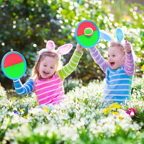 Ayeboovi Toss and Catch Ball Game Outdoor Toys for Kids Yard Games Beach Toys Outside Games for 3 4 5 6 7 8 9 10 Year Old Boys Girls (Upgraded) - style: 4 Paddles 4 Balls