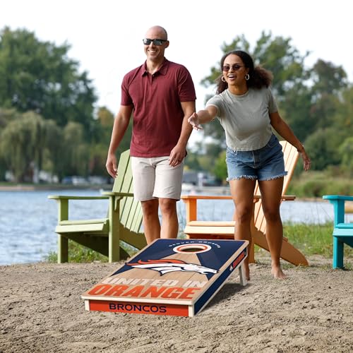 YouTheFan NFL 2' x 4' Slogan Series Professional Wood Cornhole Game - color: Denver Broncos