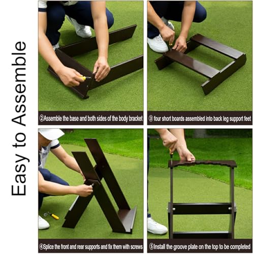 Solid Wood Golf Club Storage Rack - Holds 7 Clubs, Wooden Golf Putter Display Stand Indoor & Outdoor Golf Club Organizer Display Rack 15.7x22.4x26 inch