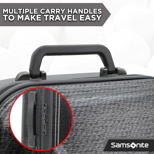 Samsonite Tour Pro Golf Hard Case Travel Bag | Lightweight, Durable ABS Shell, 360 Degree Multi-Directional Shark Wheels - color: Carbon Matrix