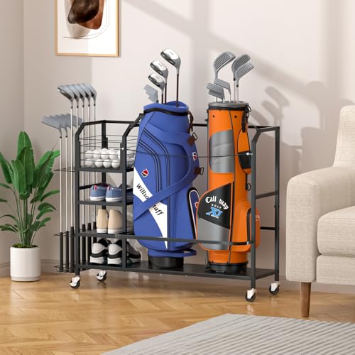 Golf Bag Storage, Big Capacity Golf Bag Organizer for Golf Bag and Equipment Accessories, Golf Organizer for Garage, Home or Club,Extra Storag