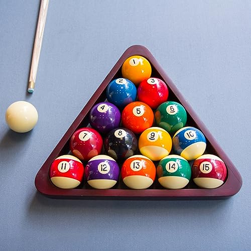 TOPZEA Set of 2 Wooden Billiard Ball Racks, Vintage Solid Wood 8-Ball Triangle Ball Rack 9-Ball Diamond Rack Set Table Pool Balls Racks for Standard 2-1/4" Balls, Snooker, Pool Table Accessories