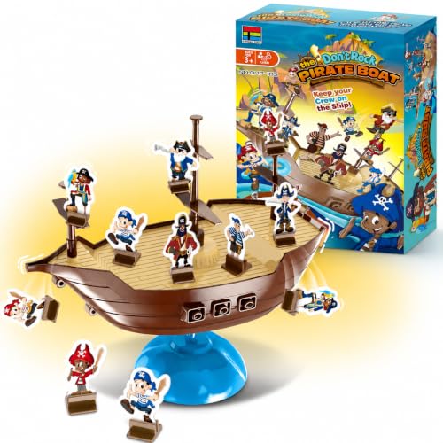 Balance Pirate Ship Game, Tabletop Games for Adults Kids Interactive Game for Family Night, Party, Family Gathering, Gifts, Tabletop Games - color: Balance Pirate Ship Game